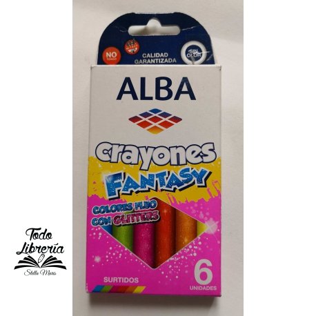 Crayones Alba Fantasy con glitter x 6