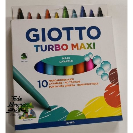 Marcador Giotto turbo maxi escolar x 10 colores