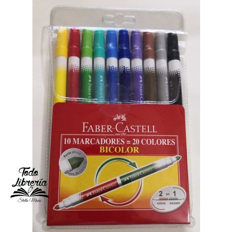 Marcador Faber-Castell Bicolor x 10 un=20 colores