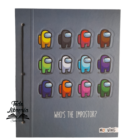 Carpeta Nº 3 cartoné MOOVING - AMONG US -WHO´S THE IMPOSTOR!!