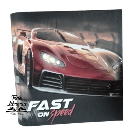 Carpeta 3 anillos redondos 40 mm cartoné Fast on speed