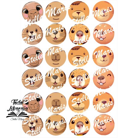 TRANSFER PARA OREO BAÑADAS MODELO PASCUA CARITAS "CAPIBARA" NUM 23