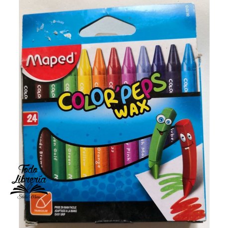 Pinturitas Wax Crayones de cera Triangulares x 24 colores  Maped Color Peps