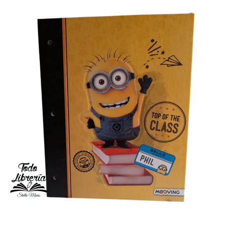 Carpeta Nº 3 cartoné MOOVING - MINNIONS - TOP OF THE CLASS
