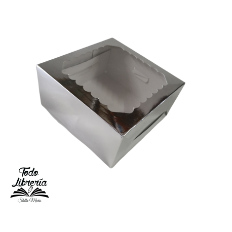 Caja Mini Torta 20*20*10 -X10 Unid.- MODELO PLATA
