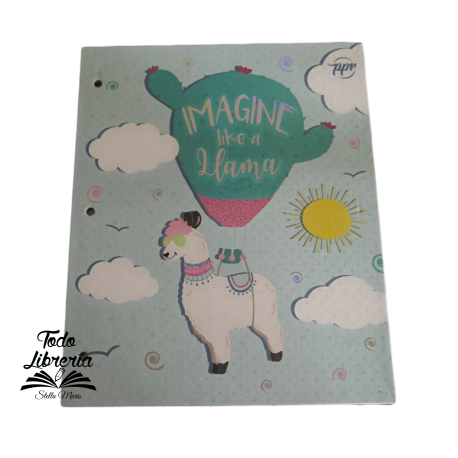 Carpeta Nº 3 cartoné PPM-  LLAMA IMAGINE LIKE