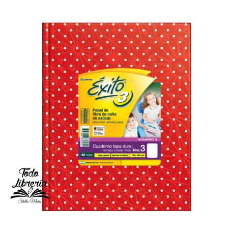 Cuaderno Exito Nº 3 lunares tapa dura 48 hojas rayado 