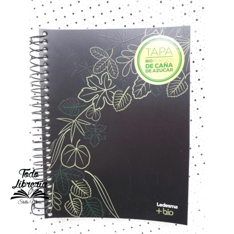Cuaderno Ledesma 16 x 21 + bio t/pp 120 hojas espiral rayado