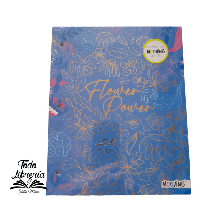 Carpeta Nº 3 cartoné MOOVING  FLOWER POWER