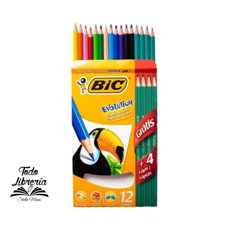 Lapices de colores Bic evolution x 12 largos