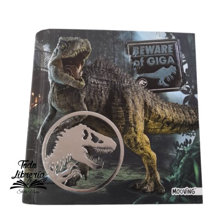 Carpeta MOOVING 3 anillos redondos 40 mm cartoné JURASIC PARK