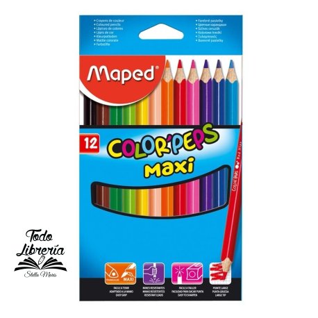 Pinturitas Maped Color Peps Maxi largos x 12 colores
