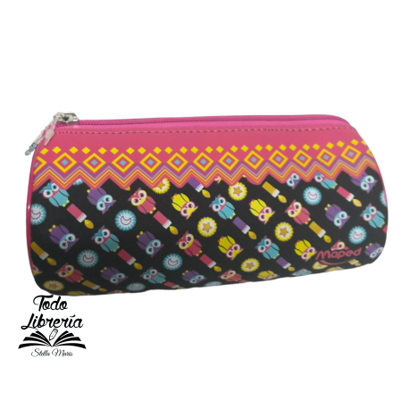 Cartuchera NEOPREN LAVABLE MAPED TUBO *Lechuzas*