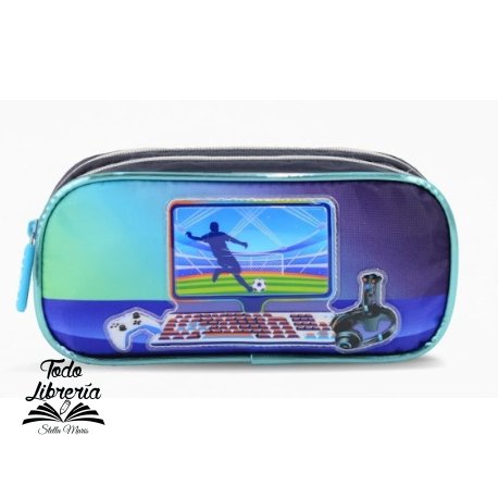 Cartuchera Footy 2 cierres  pro gamer
