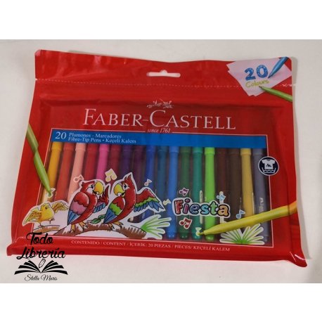 Marcador Faber-Castell escolar x 20 colores