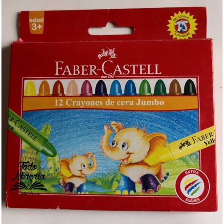 Pinturitas Crayones Cera Faber Jumbo x 12