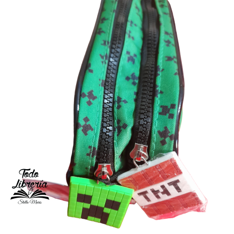 Cartuchera 3D DOBLE CIERRE MINECRAFT