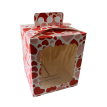 CAJA PAN DULCE DE 1KG Medidas 17*17*20 -  Modelo Corazón Rojo