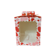 CAJA PAN DULCE DE 1KG Medidas 17*17*20 -  Modelo Corazón Rojo